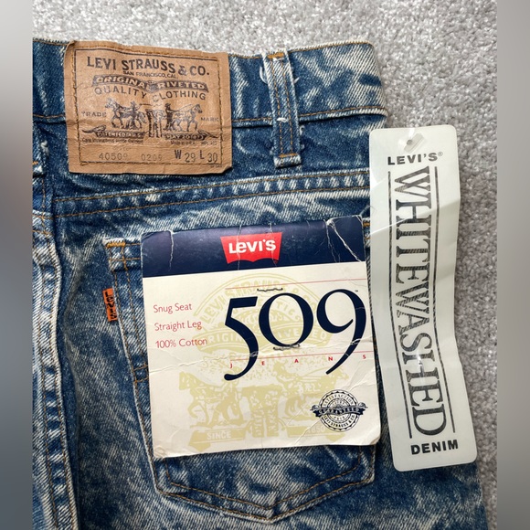 Levi's 509 RARE USA Made DeadStock New White-Washed Orange Tag Punk Vintage - Picture 2 of 8